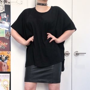 Black Knit Poncho Top